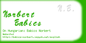 norbert babics business card